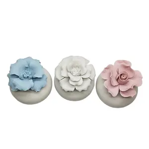 Handmade Flower Designs Aroma Reed Diffuser/ Porcelain Flower Aroma Diffuser