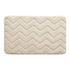 Alfombra de baño geométrica minimalista, rectangular, de color blanco, absorbente, de fibra de poliéster, para baño, cocina, entrada - Product Image 1