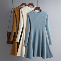 Chandail de robes côtelées moulantes tricotées à manches longues d'automne d'hiver chic pour femmes personnalisé