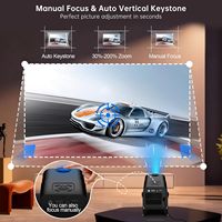 Mini Proyector LCD 1080P con WiFi, Compatible con 4K, Portátil, 300 ANSI, Corrección Trapezoidal Automática Vertical, Altavoz de 5W, Aplicaciones Integradas, Rotación de 180°
