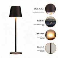 Lampe de table LED mince en métal massif à brancher, éclairage simple pour les fabricants de B&B, grossistes en articles minimalistes pour la maison