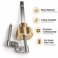Cylindre de serrure à clé croisée pour serrure de porte automatique à code, en laiton, 2 clés, pour maison, hôtel, appartement, bureau, remplacement de serrure de porte
