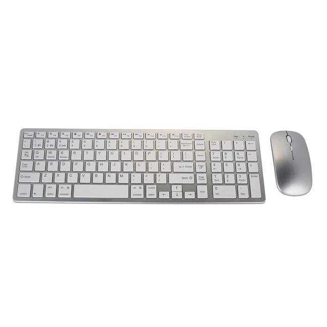 Slim Silent Dual Mode Wireless Keyboard Blue Tooth5.4+2.4G Arabic Rechargeable 101-Key Portable