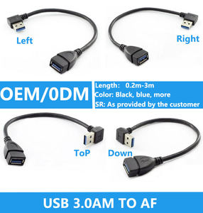 Cable de Extensión USB 3.0 LUNG KAY de 1M, 90 Grados, Carga Rápida, Transferencia de 5Gbps, Ángulo Recto, Macho AM/Hembra AF, Cable Extensor USB - Product Image 2