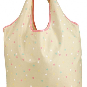 Sac de courses pliable réutilisable à pois bleus, impression par sublimation, vente directe d'usine - Product Image 5