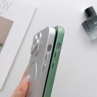 Coque Magnétique de Luxe à Peinture Métallisée avec Protection d'Objectif pour iPhone 11 12 13 14 15 16 17 Pro Max