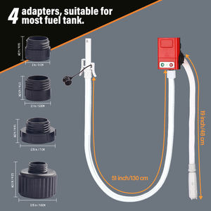 Pompe de transfert de carburant semi-automatique à moteur DC unique, 4 adaptateurs, 3,8 GPM, basse pression, certifiée CE, OEM 5V/12V pour l'industrie automobile - Product Image 3