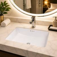 Vasque en céramique sous comptoir pour salle de bain moderne, lavabo de salle de bain en céramique pour application en salle de bain moderne