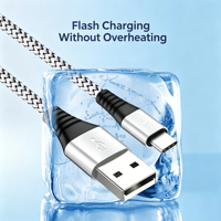 Kabel Pengisian Cepat 3 in 1 Nylon Braided 3.5A Arus Maksimum Indikator LED Kabel Multi USB Untuk iPhone Micro Type-C Ponsel Logo Kustom
