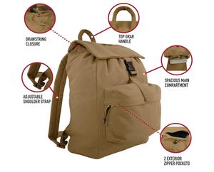 Mochila de Lona Resistente con Solapa, Mochila de Lona de Algodón para Mujer, para Senderismo o Camping, Uso Diario, Capacidad de 34L - Product Image 2