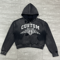 Sweats à capuche pour hommes 100% coton éponge française poids lourd Boxy Fit DTG impression en détresse lavé à l'acide délavé au soleil