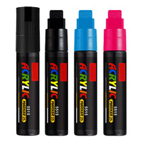 Marqueur de stylo graffiti pour affiche publicitaire, 15 mm, plastique, effaçable à l'air, 6 couleurs, pointe de pinceau oblique pour l'écriture sur papier