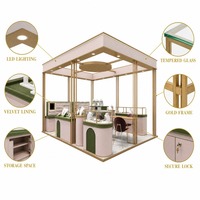 Maßgefertigte Zeitgenössische Schmuck-Vitrine aus Metall, Glas und Massivholz mit LED-Beleuchtung im Großhandel