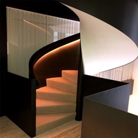 DAIYA chine faire des escaliers avec balustrade en acier escalier incurvé couleur rouge