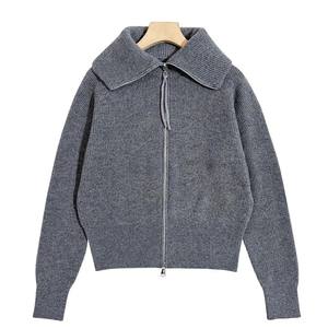 أزياء نسائية بأزرار كارديجان محبوكة كبيرة الحجم مزدوجة-معطف محبوك بياقة مدورة من الكشميرية لفصل الشتاء البارد - Product Image 2