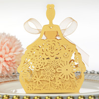 Boîte à bonbons en chocolat en forme de fleur creuse, gravée, pour mariage, remerciement, motif fille, stock Chine, pour aliments
