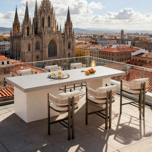 Sedia da Bar Moderna per Esterni, Arredamento da <span class=keywords><strong>Giardino</strong></span> in <span class=keywords><strong>Alluminio</strong></span> di Lusso, Set da Bar per Resort, Set da <span class=keywords><strong>Giardino</strong></span>, Sedia da <span class=keywords><strong>Giardino</strong></span> - Product Image 1