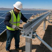 Profilé en acier en U H2 solaire Q235B 41*62*2.0/2.5 pour système de montage photovoltaïque