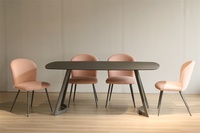 Meubles de salle à manger extensibles et réglables de luxe moderne personnalisés avec pieds en métal, plateau en céramique et table en verre trempé