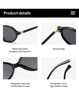 <span class=keywords><strong>Occhiali</strong></span> <span class=keywords><strong>da</strong></span> <span class=keywords><strong>Sole</strong></span> <span class=keywords><strong>Vintage</strong></span> Ovali Premium per Donna, Montatura Piccola Rotonda per Uomo, Stile Leopardato, Tartaruga, Rosa e Viola - Product Image 2