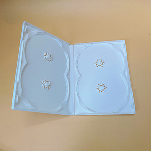 Boîtier DVD PP standard 14 mm pour 4 disques, blanc, avec double plateau intérieur en option, couvercle en plastique pour la protection des disques de musique, de films et de jeux - Product Image 3