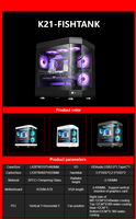 Boîtier PC complet personnalisé avec double verre trempé, double face, ventilations cubiques, compatible ATX