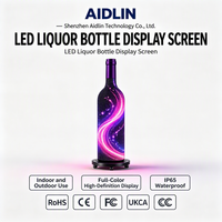 Écran LED flexible personnalisé haute fréquence de rafraîchissement pour bouteille 140 °   Affichage LED créatif couleur à grand angle de vue pour événements marketing de marque