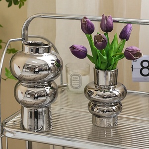 Vase en porcelaine argentée nordique, design créatif classique moderne, art floral de luxe, décoration de table basse et de jardin, <span class=keywords><strong>idées</strong></span> <span class=keywords><strong>cadeaux</strong></span> pour la maison - Product Image 2