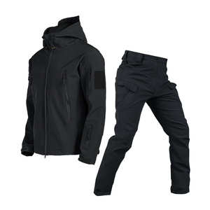 Chất Lượng Cao Người Đàn Ông Của Ngoài Trời Chiến Thuật Đồng Phục Áo Khoác Và Quần Phù Hợp Với Hoody Đào Tạo Đi Bộ Đường Dài Ngụy Trang Mùa Đông Không Thấm Nước Softshell - Product Image 4