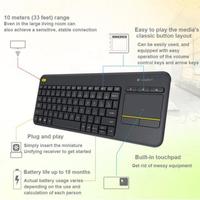 Logitech K400 Plus 2.4G Keyboard Nirkabel Gaming Laptop PC Gamer Original Ergonomis Touchpad Mini Unifying Receiver Komputer TV
