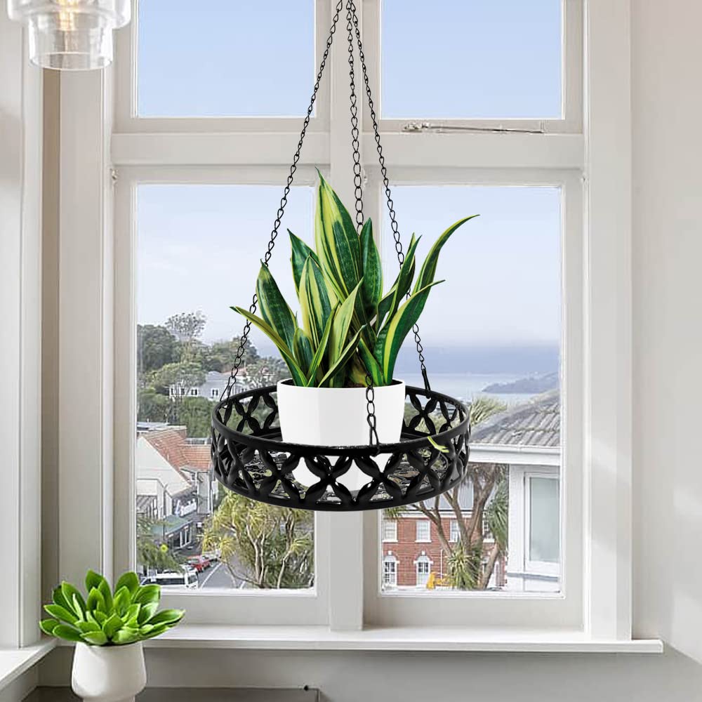 2x Panier Suspendu Fer Chandelier Cage de Plante Fleur