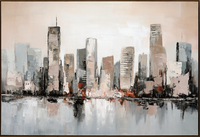 Peintures murales modernes à la mode, représentant un paysage urbain avec reflets de l'horizon, pour la décoration du salon