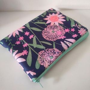 Bolsas de Cosméticos de Algodón Ecológicas con Estampado Personalizado, Accesorio de Viaje para Chicas, Diseño Floral Plano, Estilo Boho, con Cierre, Reciclables, para Almacenamiento - Product Image 4
