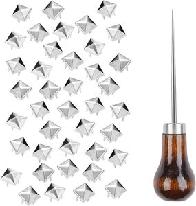Rivets carrés à quatre griffes PCS pour sacs, vêtements, chaussures, artisanat, bricolage, clous décoratifs, accessoires avec pointe droite - Product Image 1
