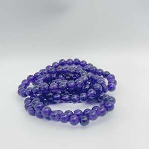 Best Quality High Vibration Gemstone Purple Amethyst <b>Bracelets</b> Smooth Plain Round <b>Bracelet</b> of Natural Amethyst Gemstone - Product Image 5