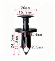03668 Nouveaux clips de fixation en nylon pour carrosserie automobile, rivets de retenue à pousser pour voitures