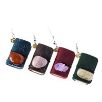 Carnets miniatures en pierres brutes de cristal naturel en gros, journaux faits à la main, adaptés au transport et à l'usage quotidien