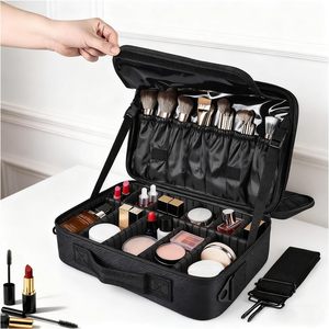 Custom Cosmetic <b>Cases</b> Large Capacity Cosmetic Bag Handheld <b>Makeup</b> <b>Case</b> Toiletry Bag Partition Toolbox <b>Case</b> Bags - Product Image 1