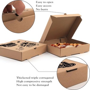Caja de Pizza de Papel Kraft Ecológica Desechable de Alta Calidad y Bajo Precio al por Mayor con Opción de Grabado en Relieve y Logotipo Personalizado - Product Image 3