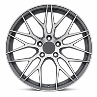 Jantes de voiture en alliage d'aluminium à rayons multiples, finition usinée gris foncé, 17x7.5 5x120 ET35, neuves, directement de l'usine