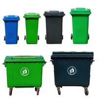 Poubelle carrée en plastique HANYU 100L/120L/240L sur roulettes - Couvercle pliable et mobile, motif animal, usage commercial extérieur