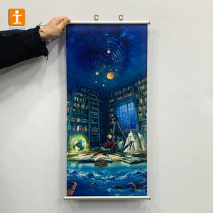 <span class=keywords><strong>Image</strong></span> de <span class=keywords><strong>dessin</strong></span> personnalisée élément quadratique mural affiche de rouleaux bannières de défilement suspendues publicitaires avec tige en alliage - Product Image 5