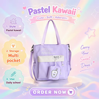 Lage minimale bestelhoeveelheid mode Japanse stijl fris zoet fruitpatroon waterdichte tote schoudertas crossbody tas dames casual klaslokaal polyester