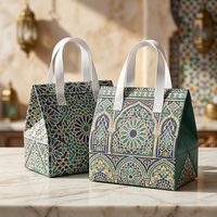 Sac isotherme pliable à motif tribal ethnique de style exotique international, en non-tissé, imperméable, grande capacité