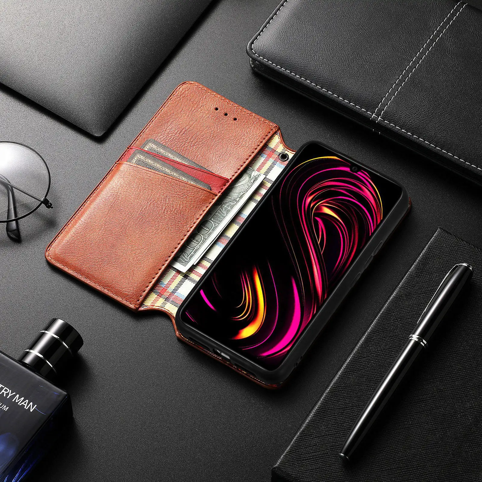 Geili vendita calda moda Multi-funzionale in pelle di lusso magnetico Flip custodia a portafoglio per Iphone 15 14 13 Pro Cover