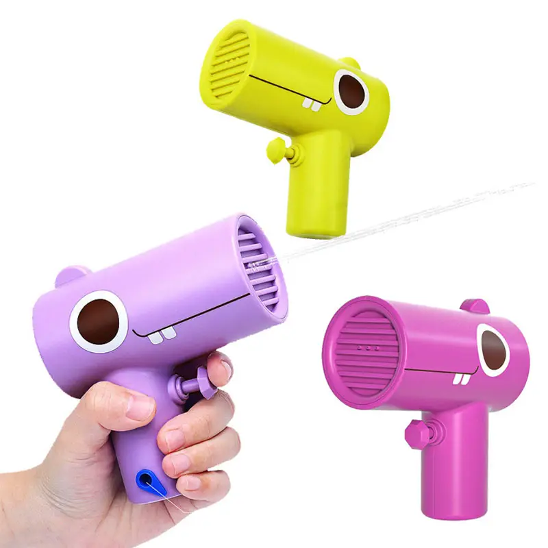 Mini pistola ad acqua per bambini di nuova progettazione estate tipo di stampa da spiaggia all'aperto gioco dinosauro d'acqua asciugacapelli pistola ad acqua giocattoli da bagno per bambini