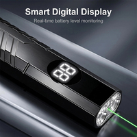 Lampe torche EDC ultra-plate à 3 modes avec affichage numérique, rechargeable par USB, clip magnétique, laser UV vert, torche RGB pour réparation et situations d'urgence