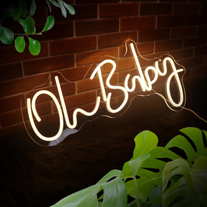 Iluminación LED de Neón 3D Personalizada Ohbaby para Habitaciones Infantiles y Bodas, Luces de Ambiente Púrpuras para Decoración del Hogar y Fiestas - Product Image 1