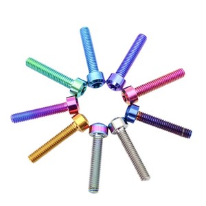Vis à tête hexagonale colorées en titane GR5, fixations filetées pour moyeu de roue de vélo et assemblage DIY - Product Image 1