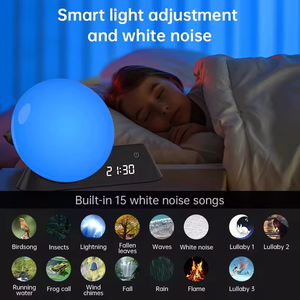 Smart <b>LED</b> Wake Up <b>Light</b> with APP Control White Noise Alarm Clock RGB <b>Night</b> Lamp for Kids Bedroom - Product Image 6